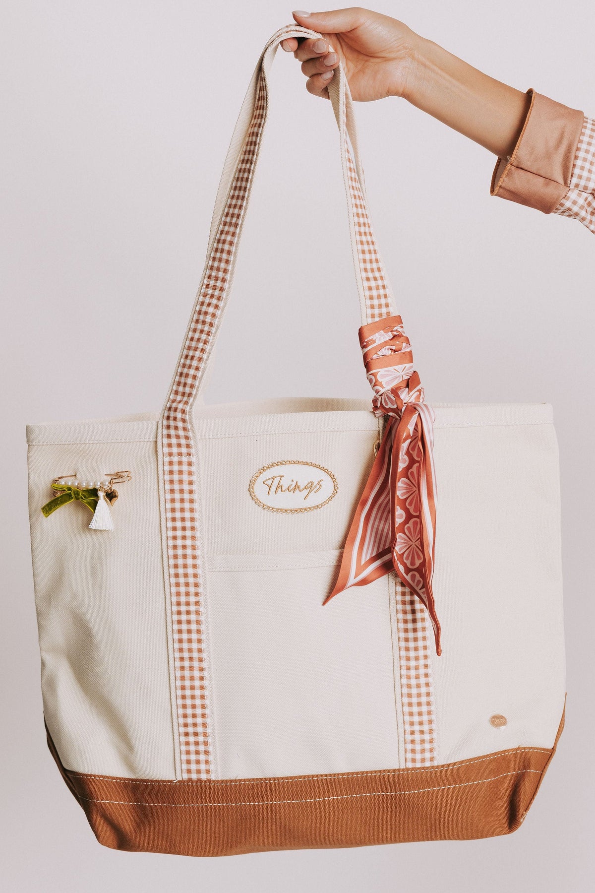 THE DARLING EFFECT - The Darling Canvas Tote Bag - Maple Gingham