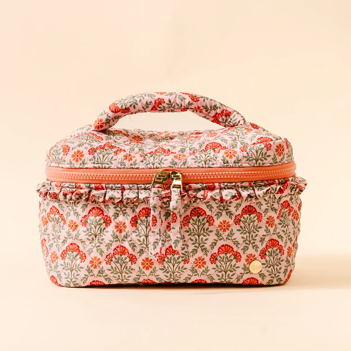 THE DARLING EFFECT - Everbloom Dusty Rose Glam & Go Quilted Cosmetic Bag