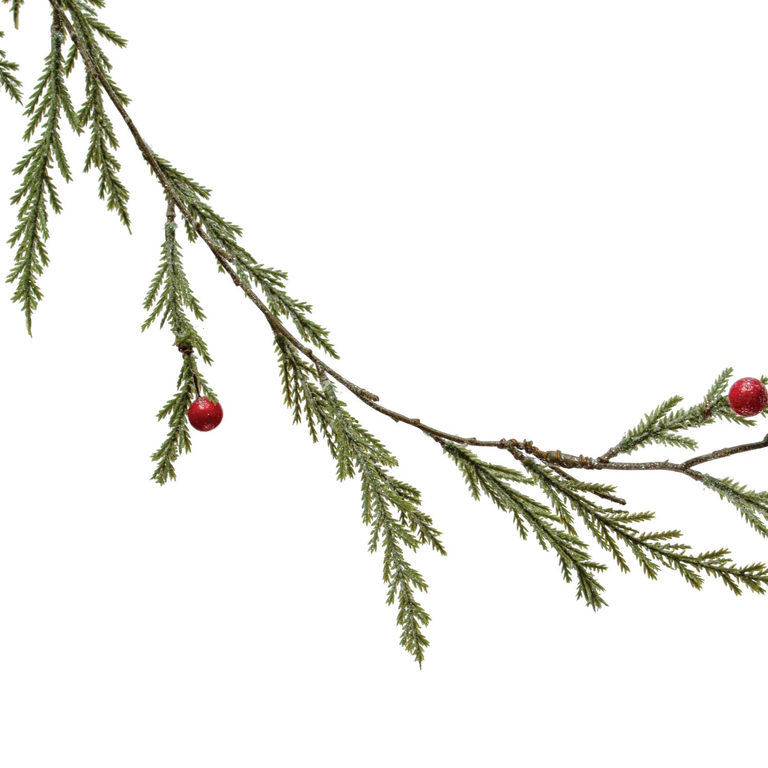 Faux Cedar Garland w/ Red Berries