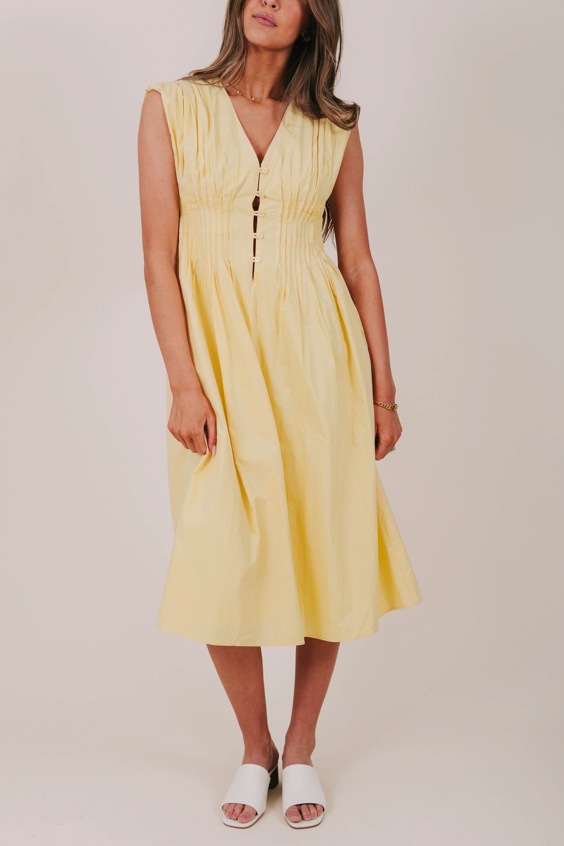 buttercup yellow dress The Aleska Dress