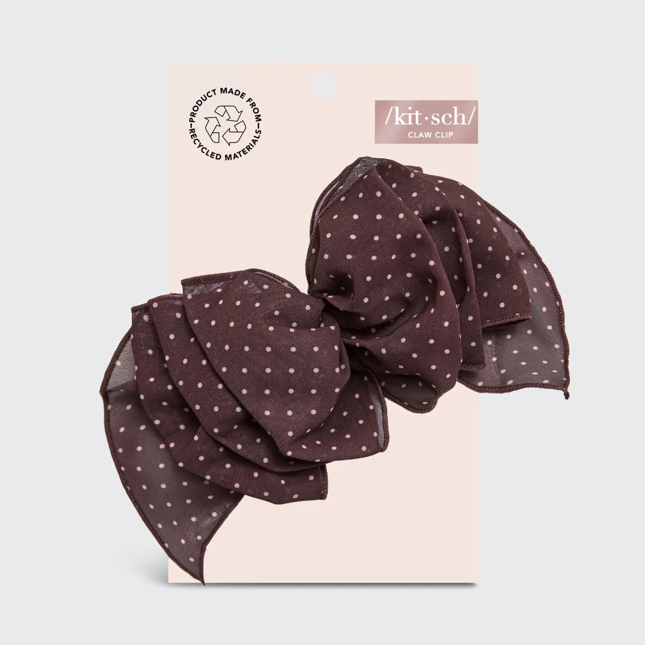 KITSCH - Recycled Chiffon Polka Dot Bow Barrette