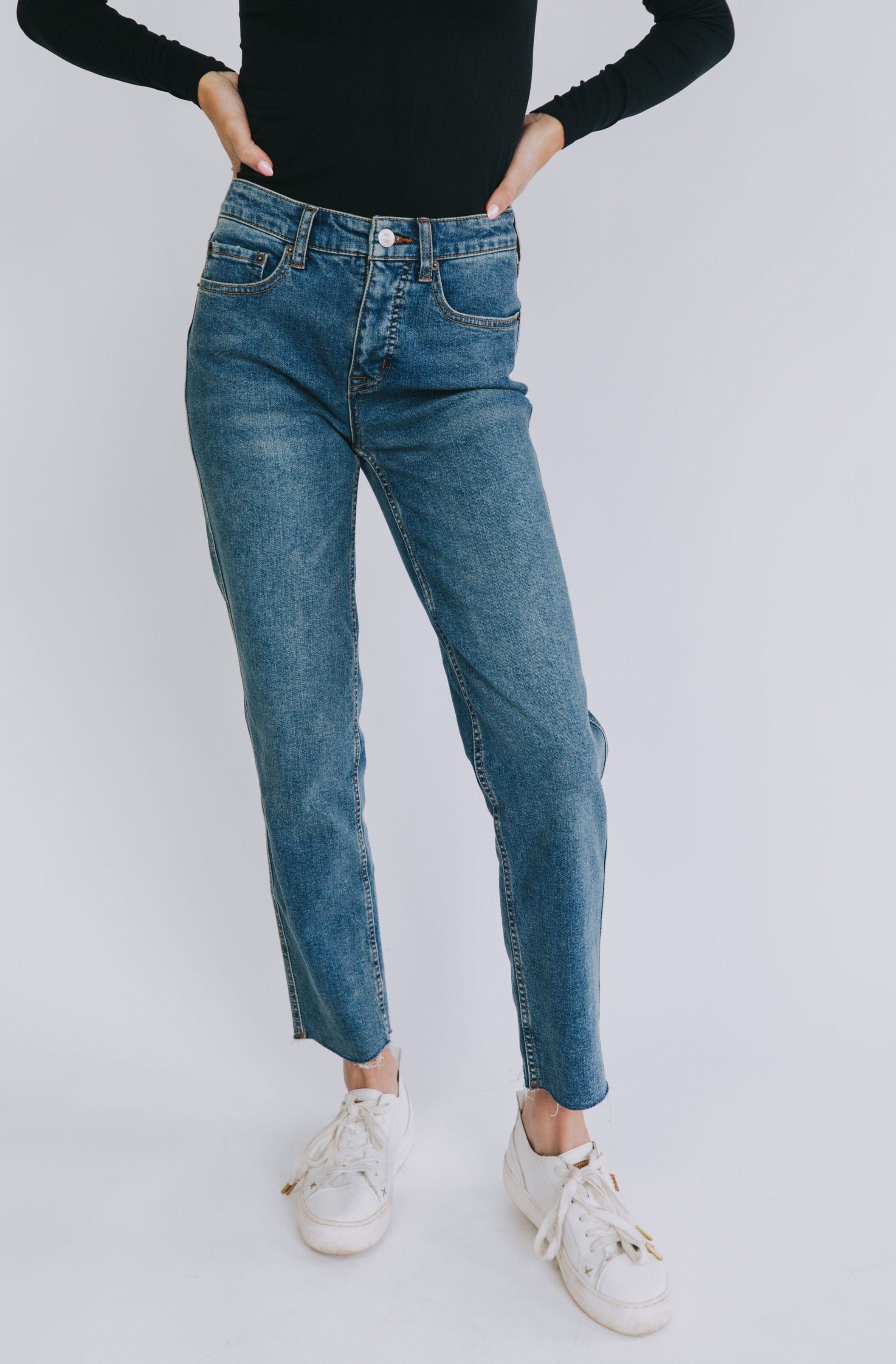 FREE PEOPLE - CRVY High-Rise Vintage Straight Jeans 