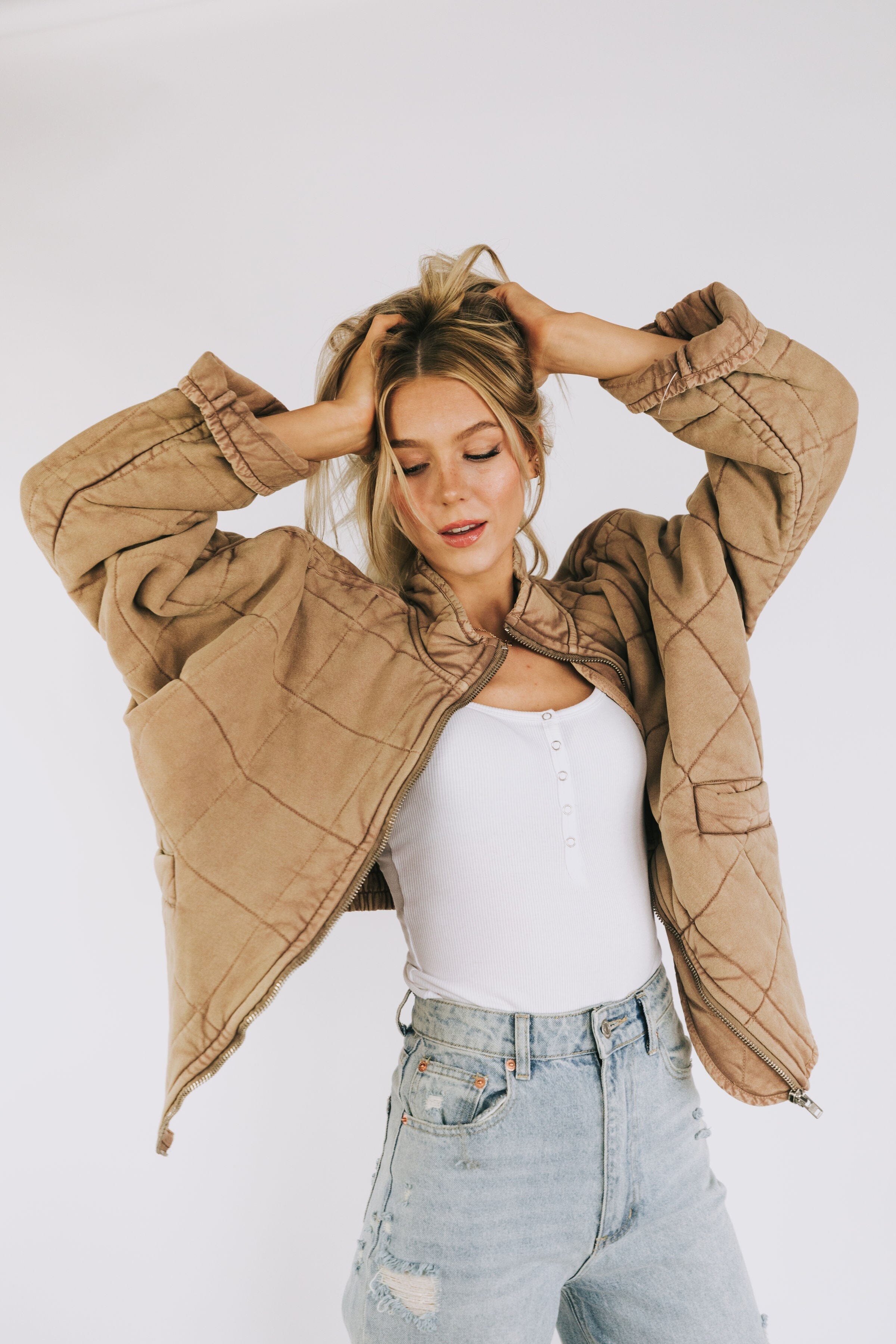 FREE PEOPLE - Dolman Quilted Knit Jacket