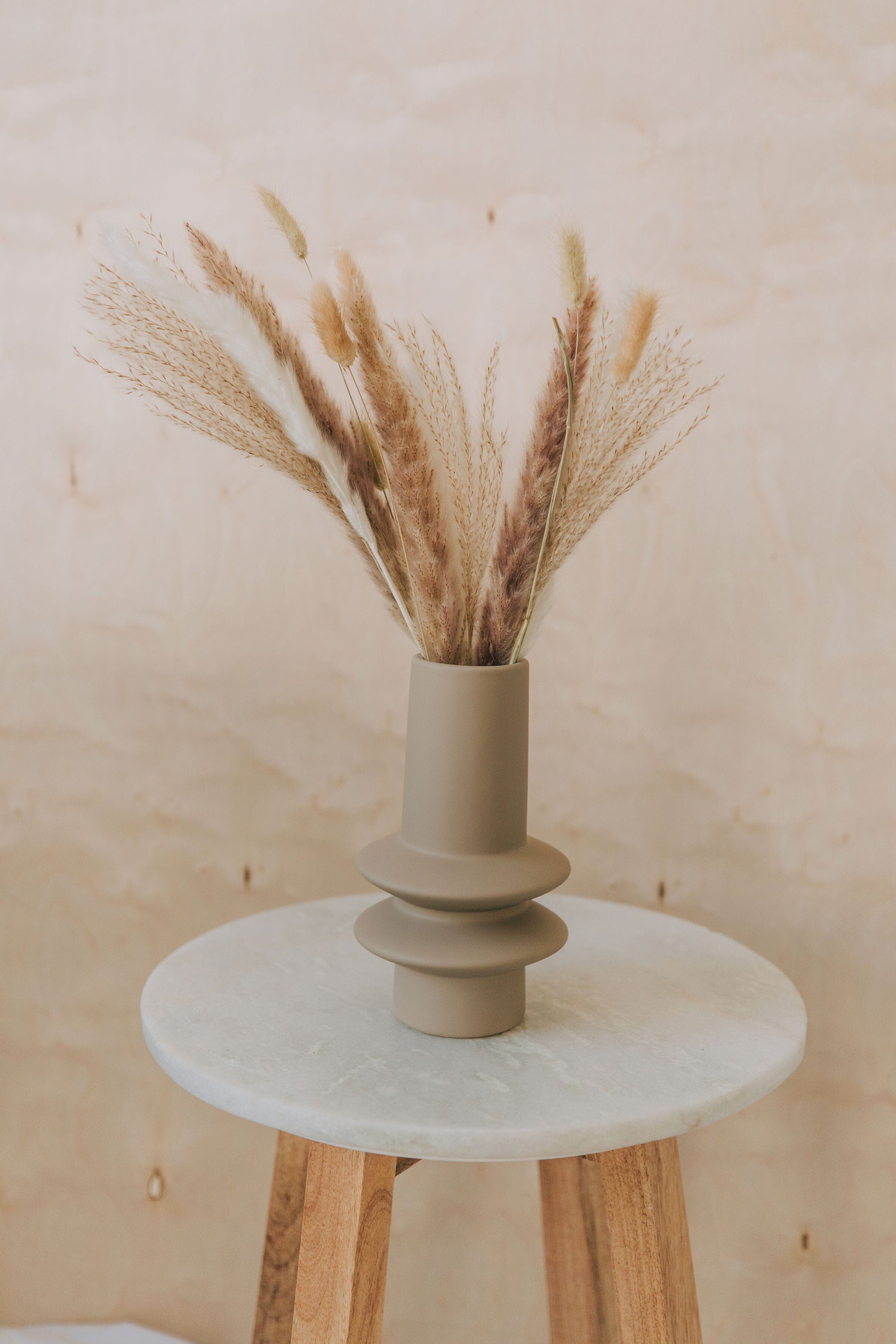 Ridged Stoneware Vase