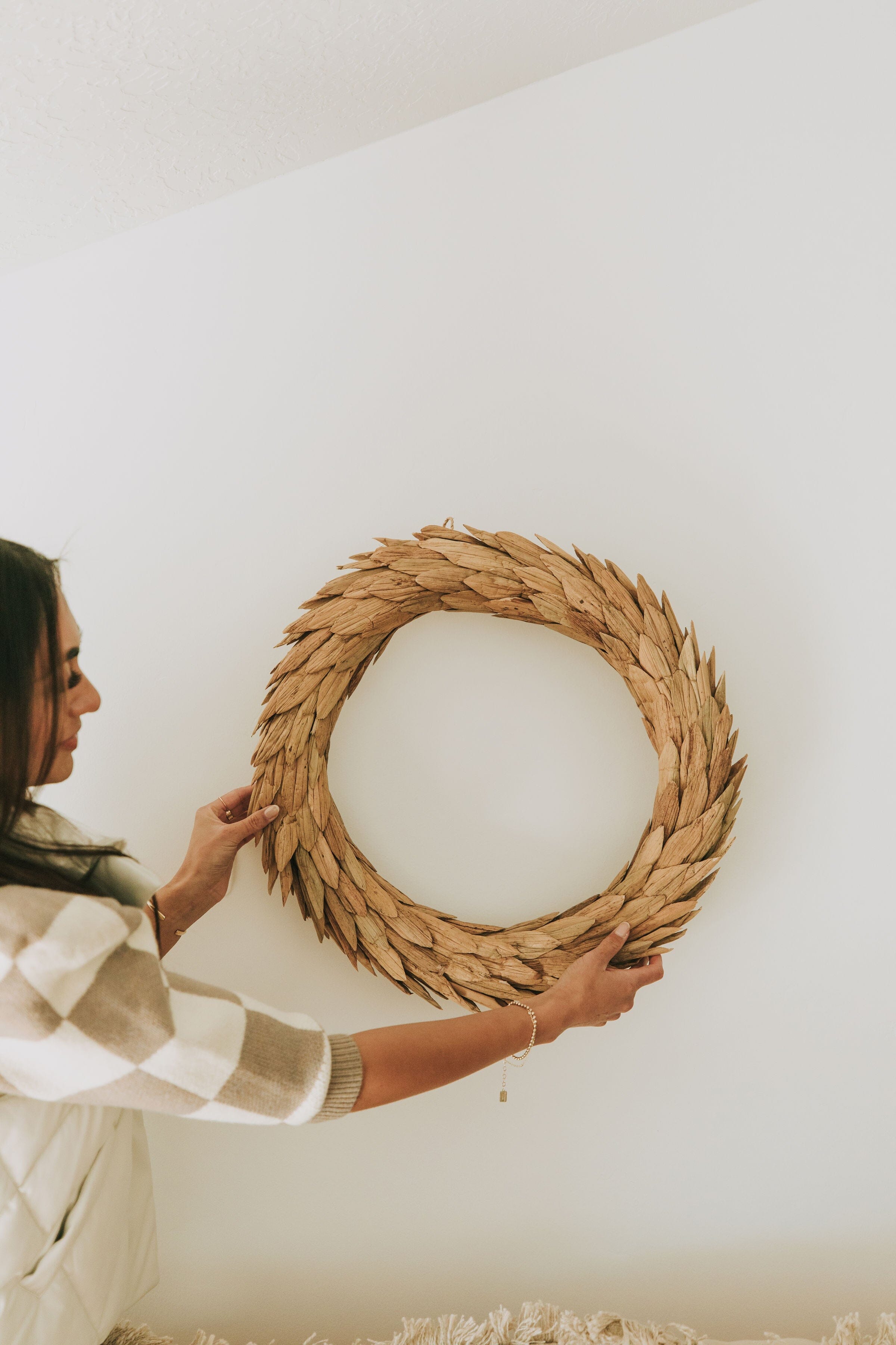 Handmade Dried Natural Buri Leaf Wreath