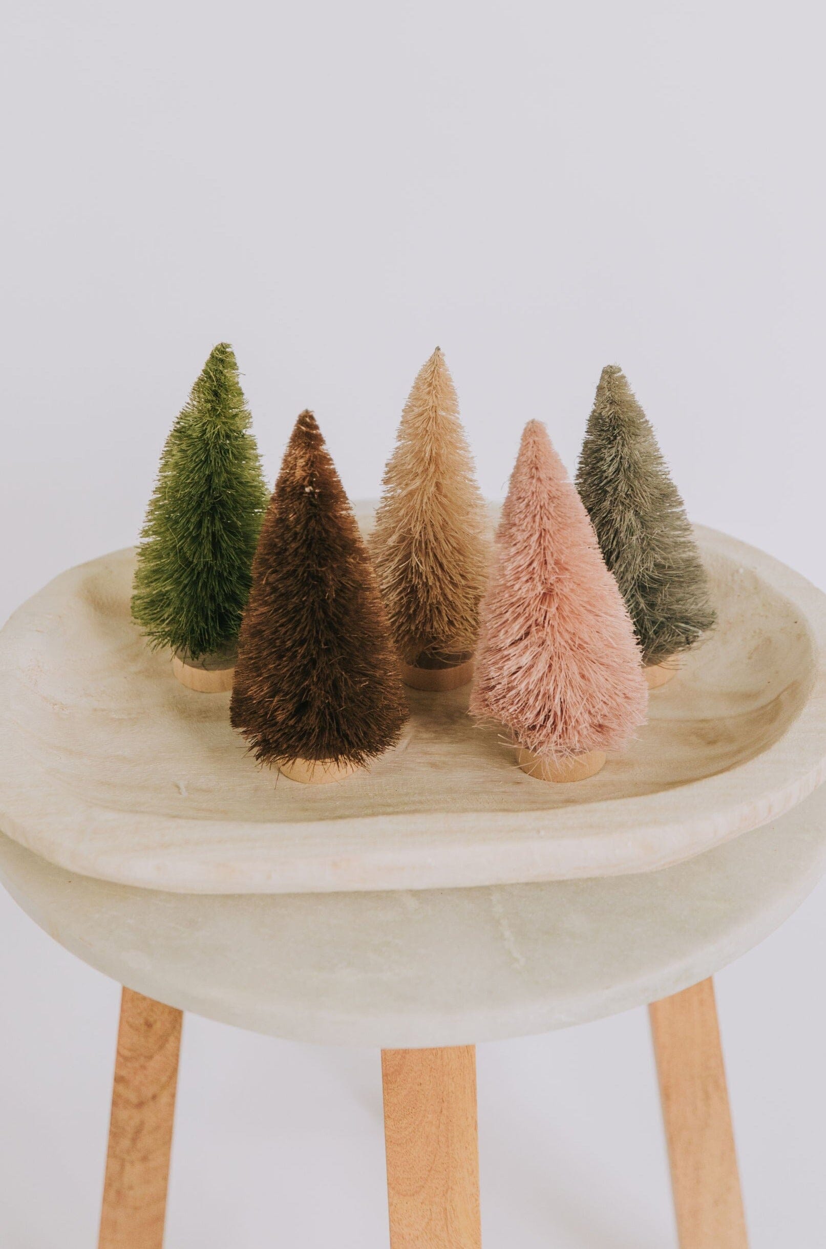 Sisal Bottle Brush Tree with Wood Base - 6 Colors