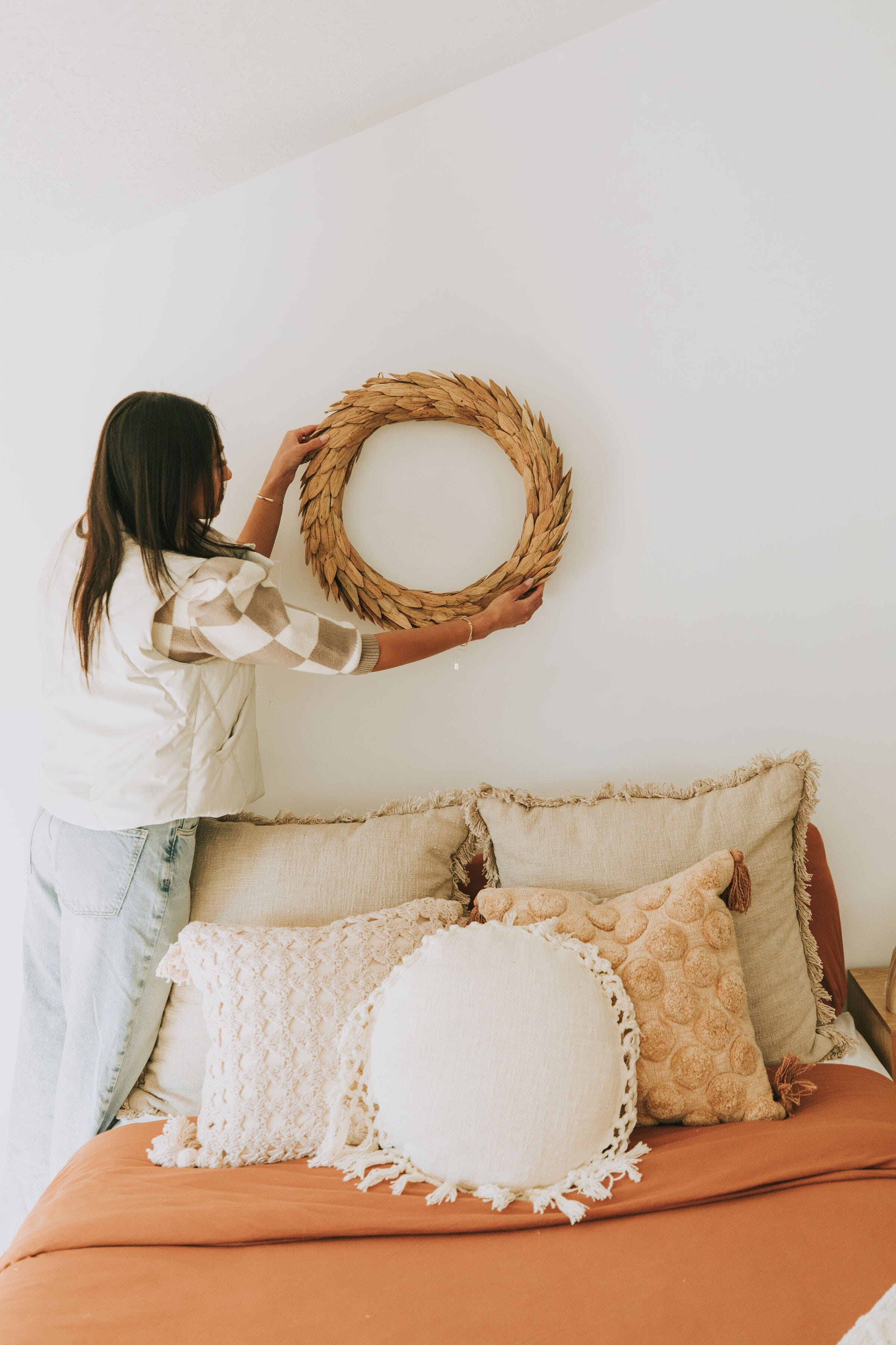 Handmade Dried Natural Buri Leaf Wreath