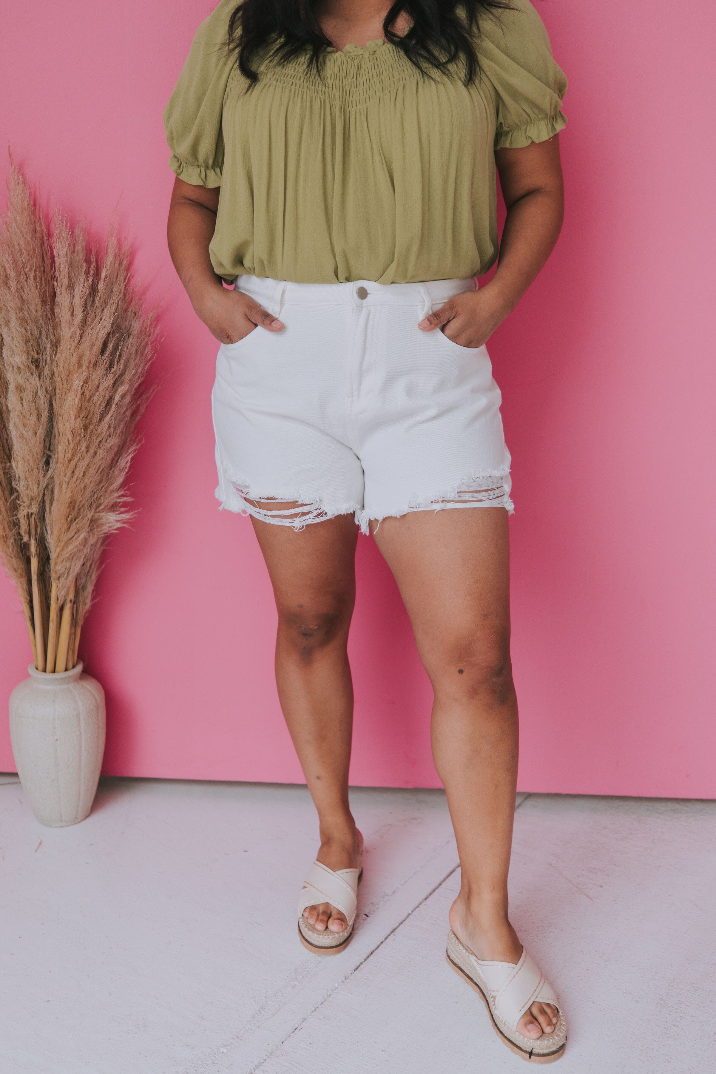 PLUS SIZE - Lost In You Shorts - 2 Colors 