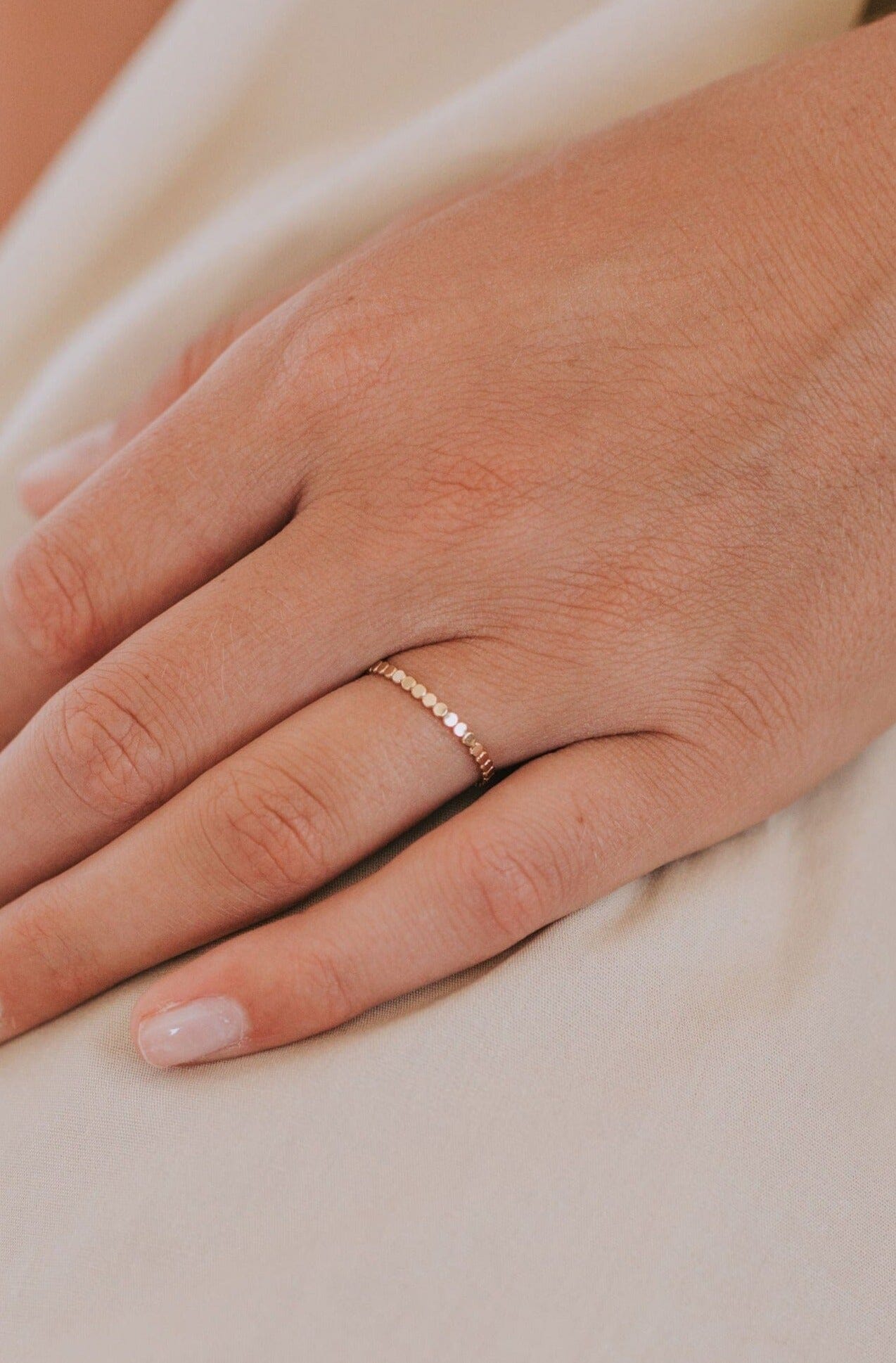 Flat Beaded Ring 