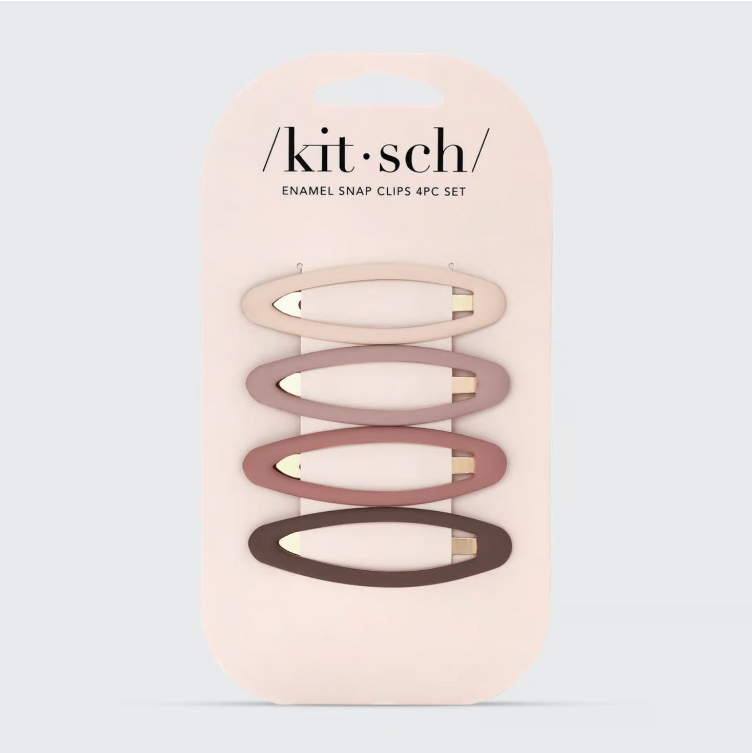 KITSCH - Enamel Snap Clips 4pc - Terracotta