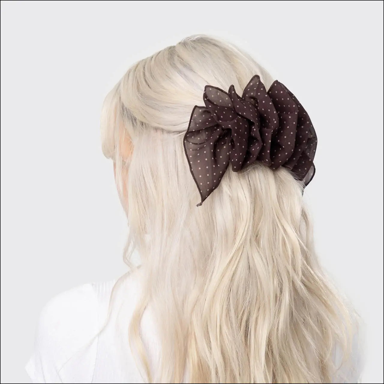 KITSCH - Recycled Chiffon Polka Dot Bow Barrette