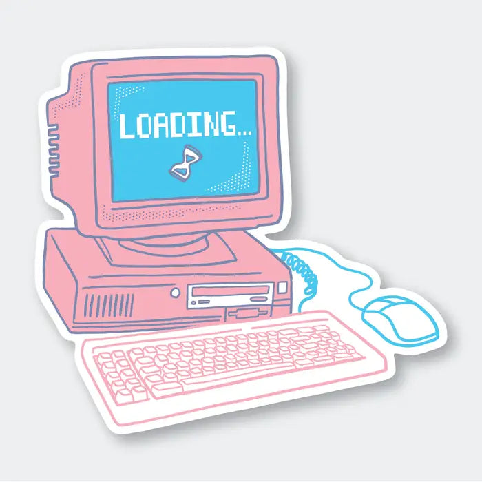 Loading Retro Computer Sticker